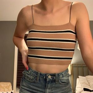 PACSUN Small A-Line Striped Crop Top